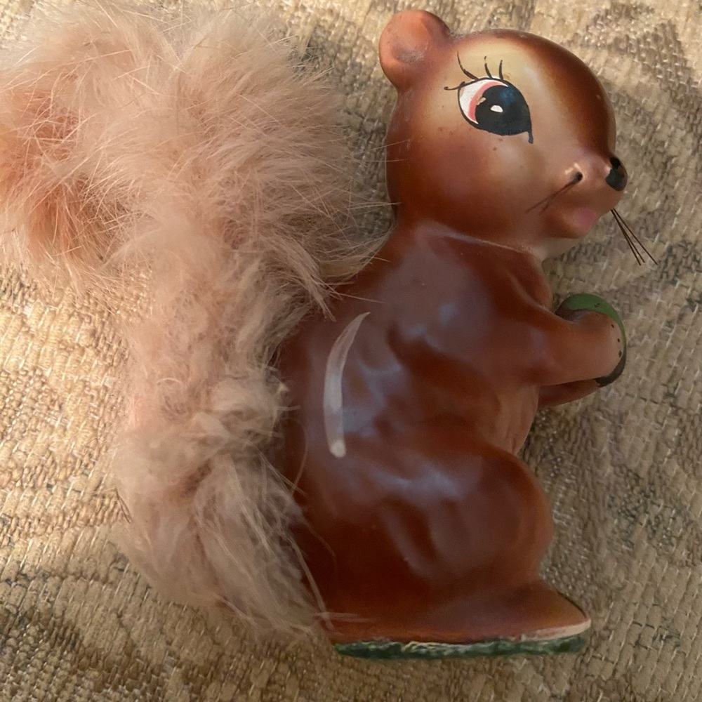 Vintage Enesco Brown Squirrel with Fuzzy Tail - Picture 3 of 6